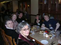 Cru Dinner &mdash; Zulema Seligsohn, Ellen Harland, Anne Marie MacNamara, Byron Walden, Amy Reynaldo and Tyler Hinman