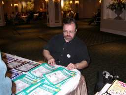 Merl Reagle with his latest editions hot off the press
